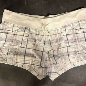 SO White Plaid Lounge Shorts